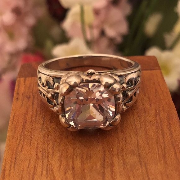 Silpada Sterling Silver Cubic Zirconia Blissful Thinking Ring Size 6 - Picture 12 of 12